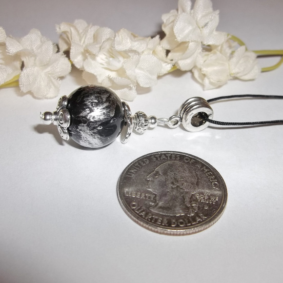 Silver and Black Necklace Adjustable Size NWT 4814 - Picture 7 of 8